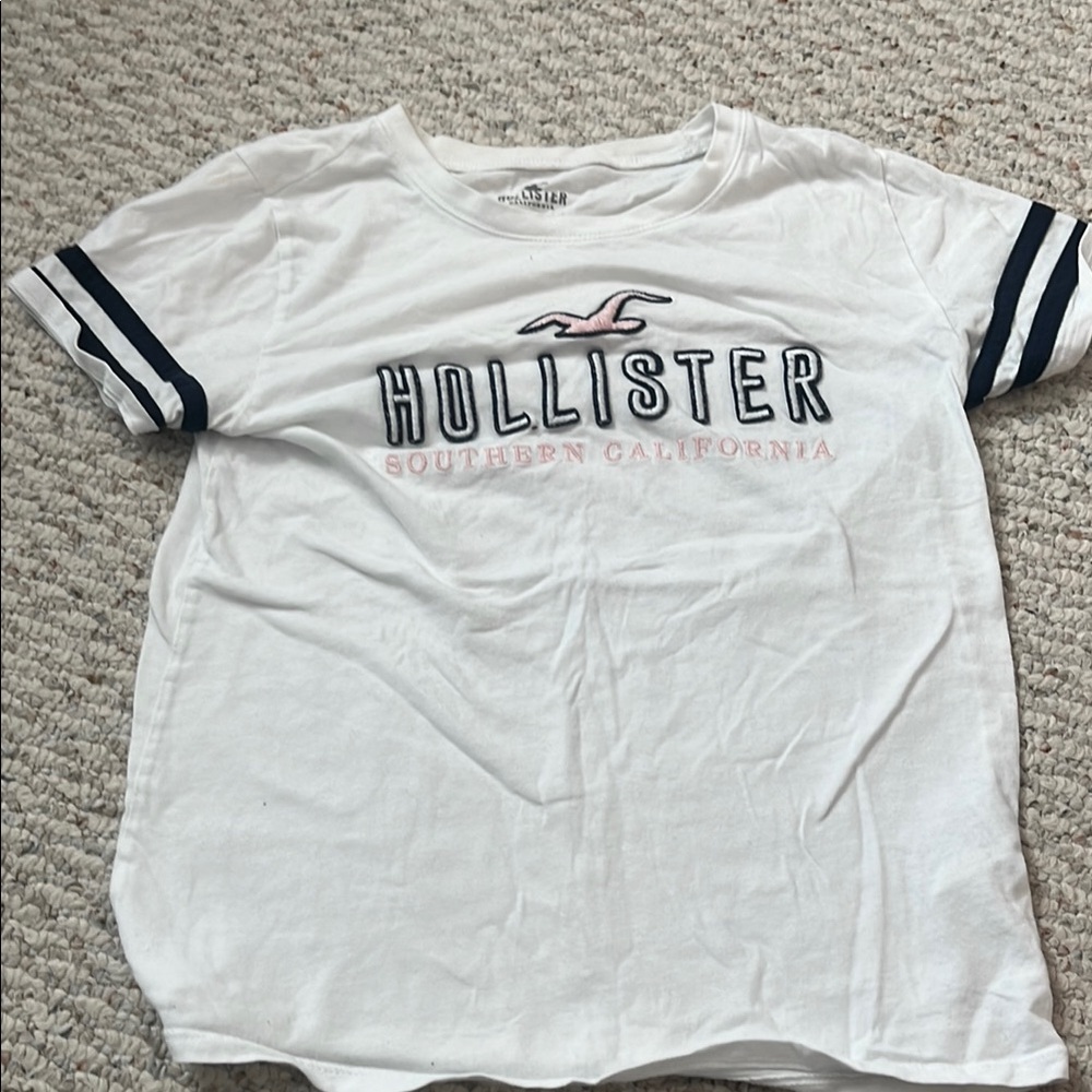 Hollister White and Blue Short Sleeve Tee - Non refundable/ return